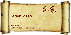 Simor Zita névjegykártya